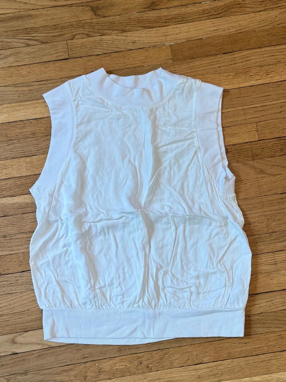 Stateside White Rib-Trim Sleeveless Tank